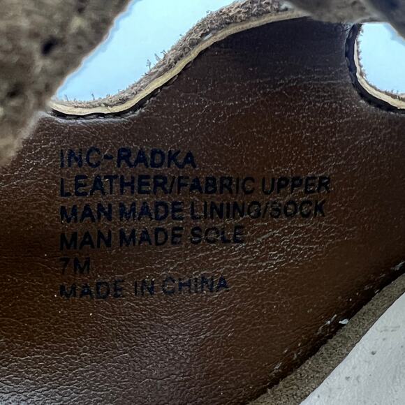 INC International Concepts (7) Radka Brown Suede Leather Chunky Caged Heels - Picture 9 of 10